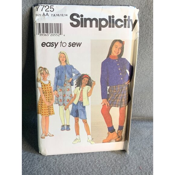 Simplicity Girls Dress Jumper Jacket Skirt Sewing Pattern  7725 Size 7 8 10 12 1 - Picture 4 of 4
